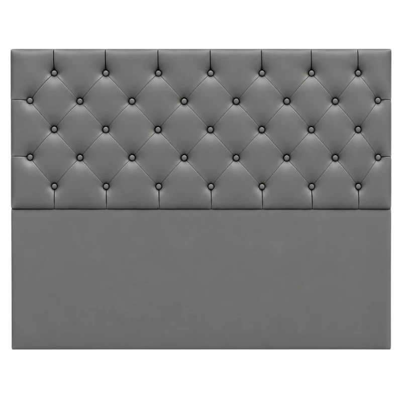Cabecero Doble 140x60+55 Rombos Gris Sintético