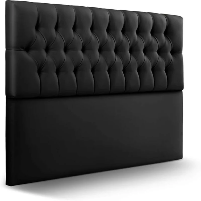 Cabecero Queen 160x60+55 Rombos Negro Sintético