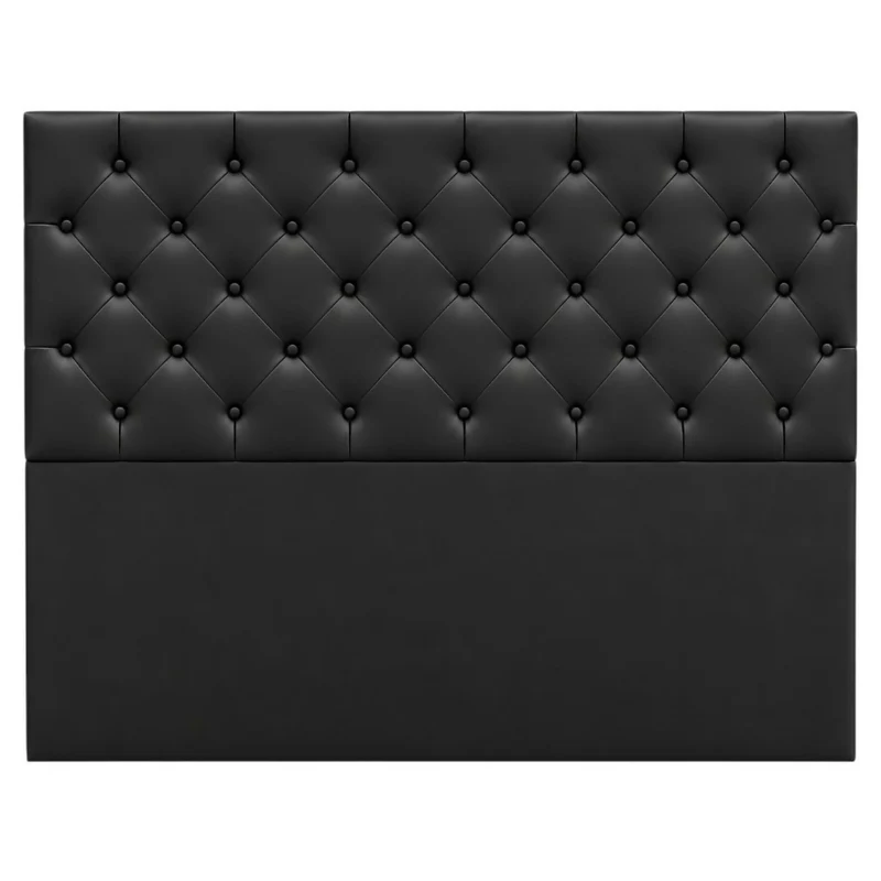 Cabecero Doble 140x60+55 Rombos Negro Sintético