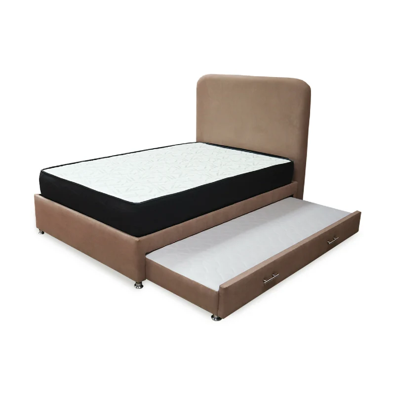 Combo Cama Tarima Nido Comfort 100 Sencillo Camel Más Espaldar