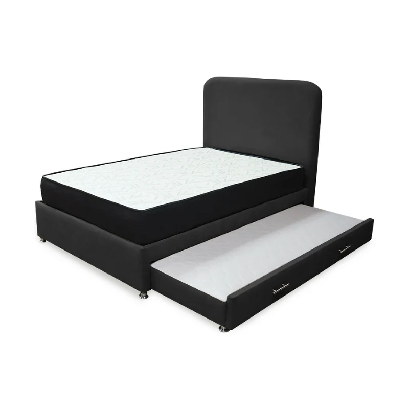Combo Cama Tarima Nido Comfort 120 Semidoble Negro Más Espaldar