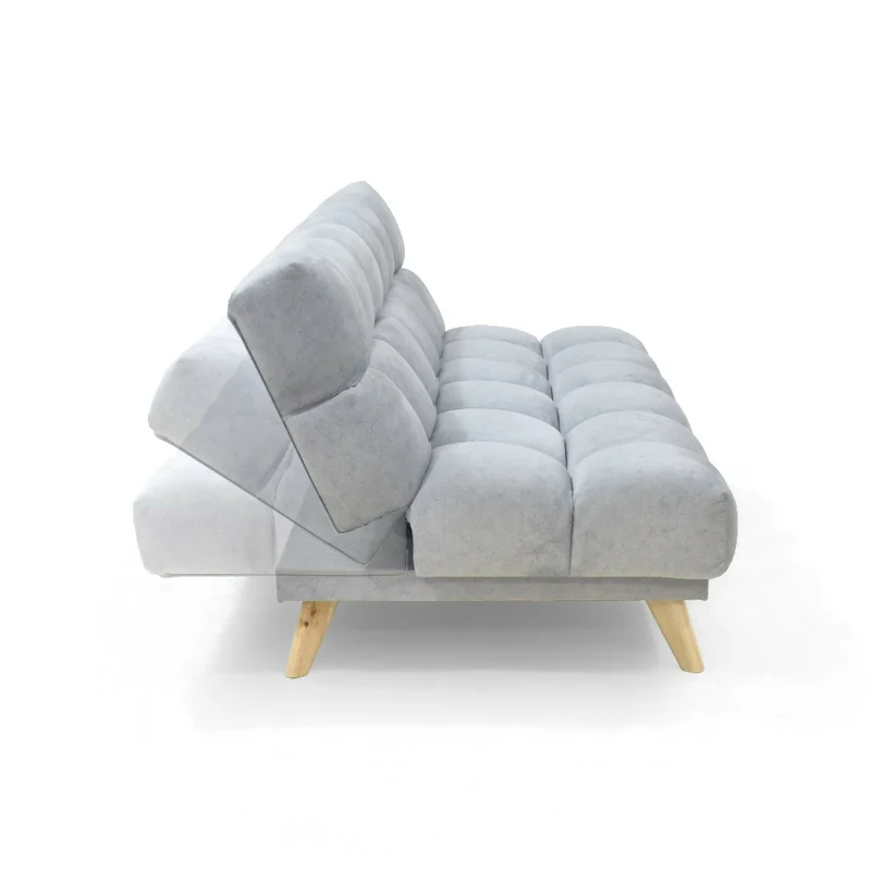 Sofá Cama Nubo 178x92x82 Reclinable 3 Posiciones Tela Plata Matiz Natural