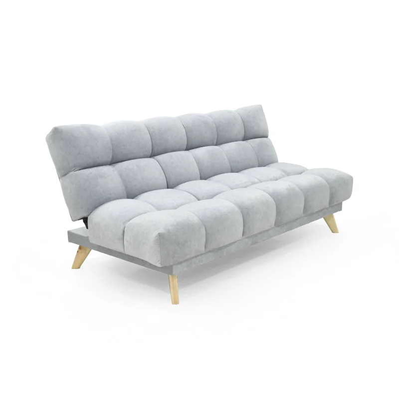Sofá Cama Nubo 178x92x82 Reclinable 3 Posiciones Tela Plata Matiz Natural