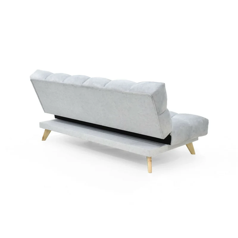 Sofá Cama Nubo 178x92x82 Reclinable 3 Posiciones Tela Plata Matiz Natural