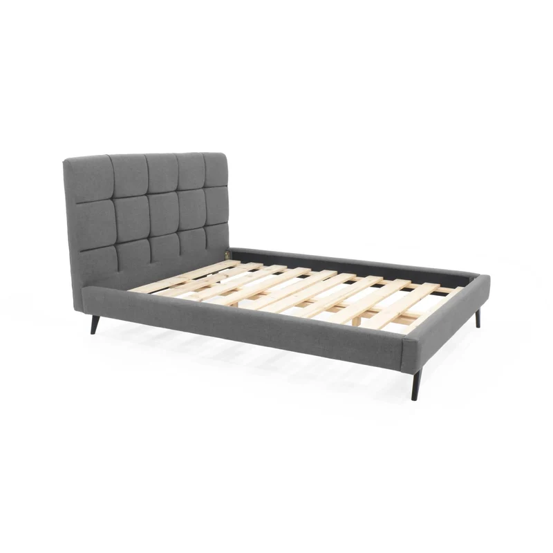 Cama Brend Doble Tela Gris