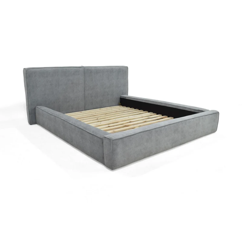 Cama Lennon Queen Tela Gris