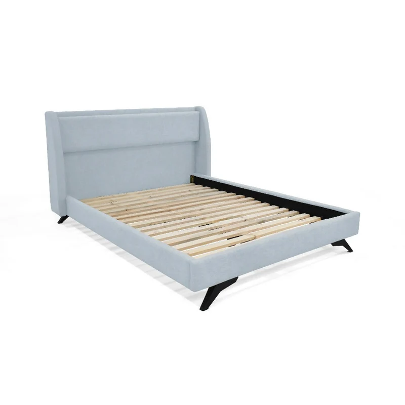 Cama Siena Doble 162 x 202 cm Tela - Plata