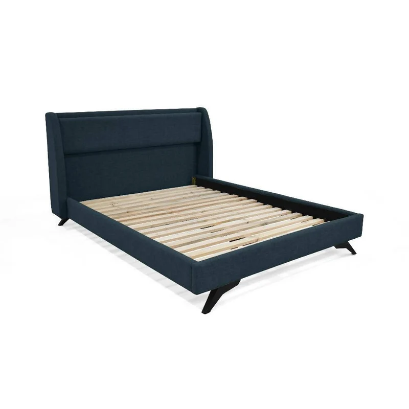 Cama Siena Doble 162 x 202 cm Tela - Plomo