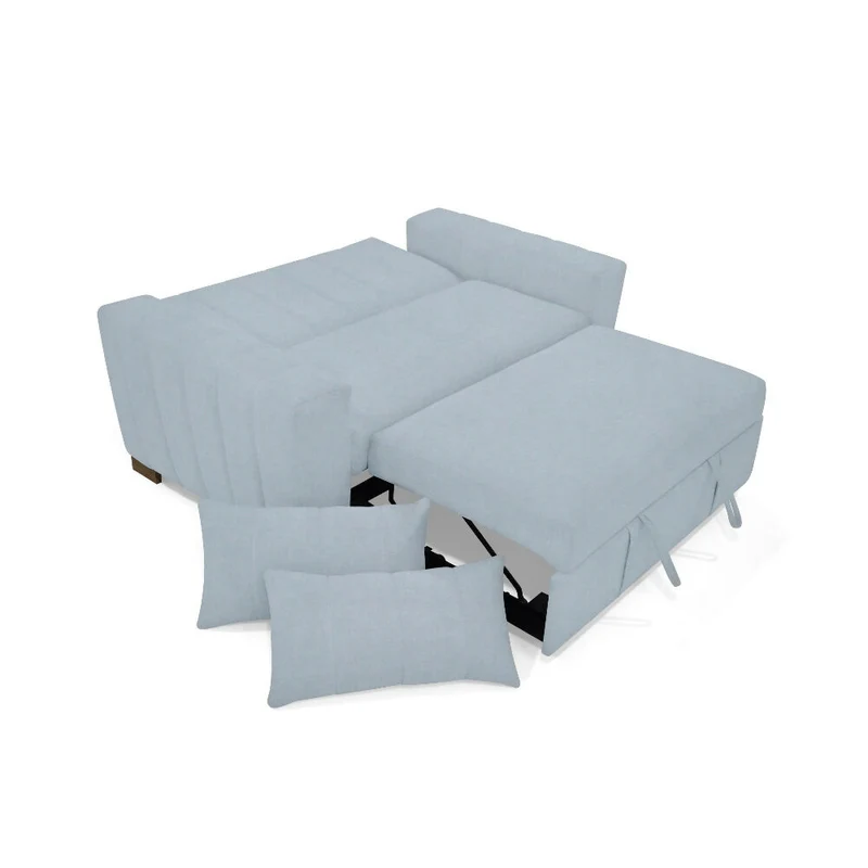 Sofá Cama Hannover 2 Puestos Reclinable 160x89x85 Tela Plata