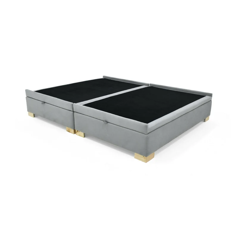 Base Cama Baúl Aveiro Doble 140x190 Tela Plata