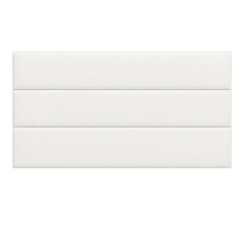 Cabecero King 200x60 Paneles Horizontales Blanco Tela
