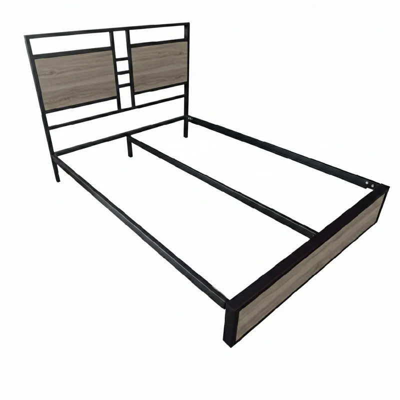 Cama Sencilla Metal Madera Amatista Gris Oscuro 100 x 190 x 24