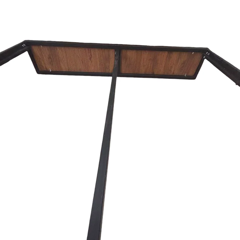 Cama Semidoble Metal Madera Ágata Café Oscuro 120 x 190 x 24