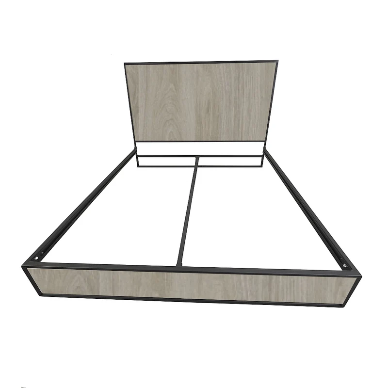 Cama Semidoble Metal Madera Ágata Gris Oscuro 120 x 190 x 24