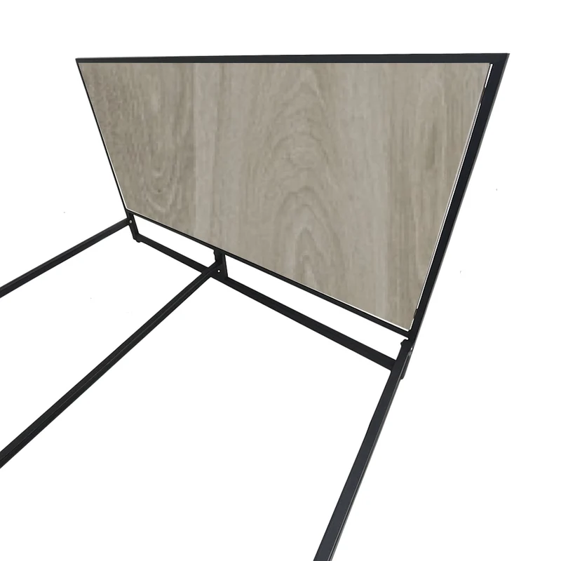 Cama Queen Metal Madera Ágata Gris Oscuro 160 x 190 x 24