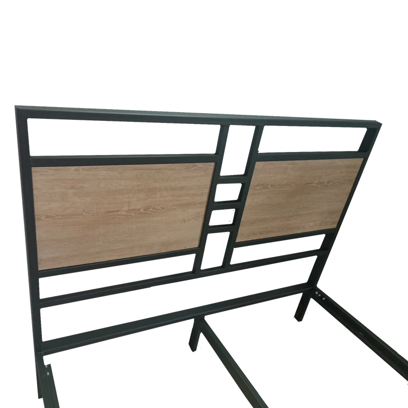 Cama Sencilla Metal Madera Amatista Café 100 x 190 x 24