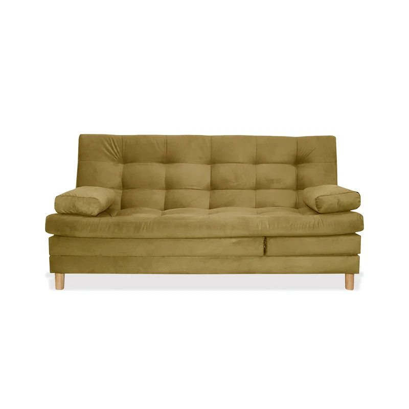 Sofá Cama Kalin Cinco Posiciones Camel Más Cojines
