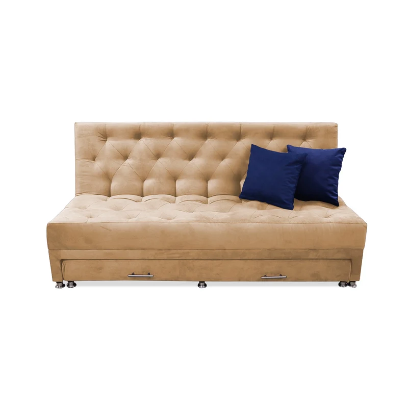 Sofá Cama Rossier Nido Tarima Camel Más Cojines