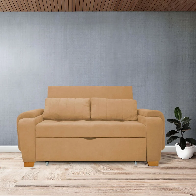 Sofá Cama Multifuncional Stauffer Camel Más Cojines