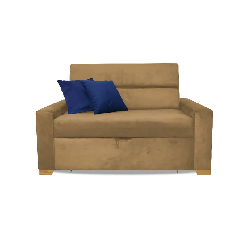 Sofá Cama Multifuncional Aubry Camel Más Cojines
