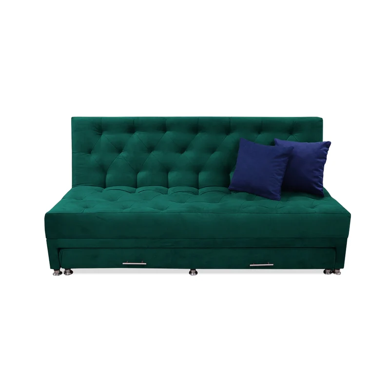 Sofá Cama Rossier Nido Tarima Verde Más Cojines