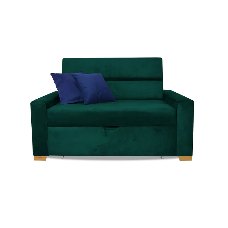 Sofá Cama Multifuncional Aubry Verde Más Cojines