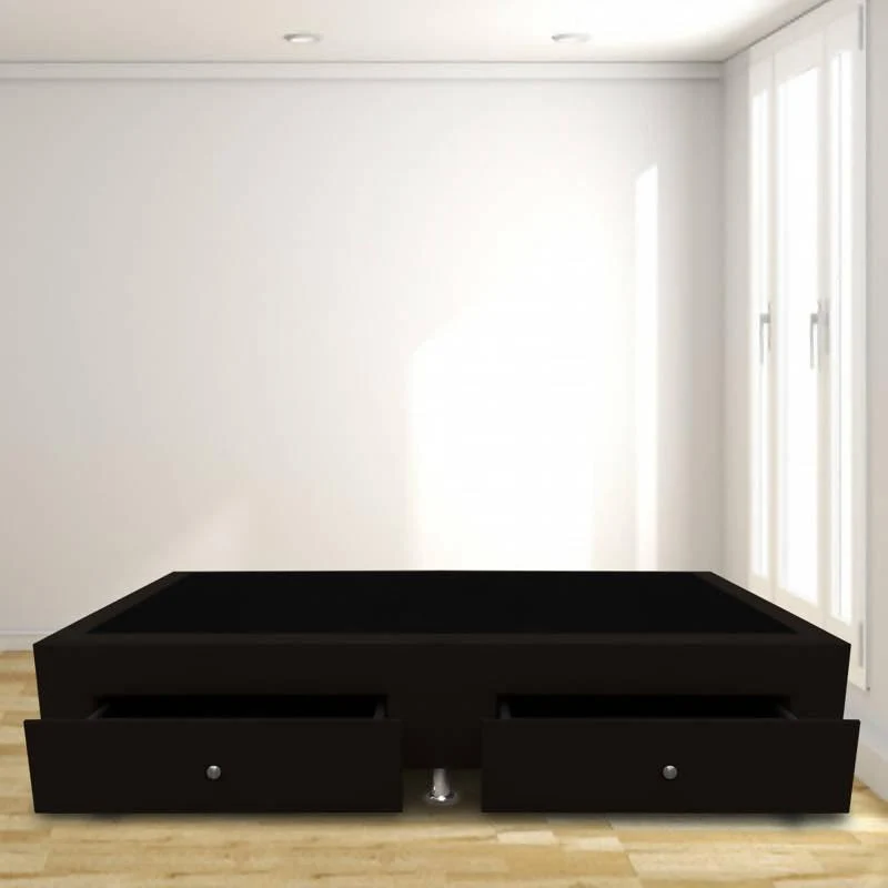 Base Cama con Cajones 140x190 Ecocuero Café