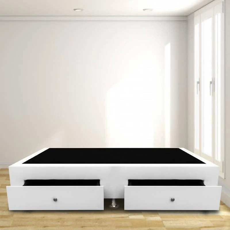 Base Cama con Cajones 100x190 Ecocuero Blanco