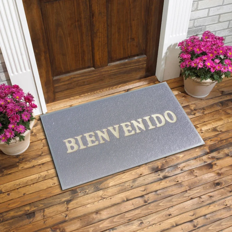 Tapete Fel Confortmat Bienvenido 38X58 Gris Setx4 Unidades