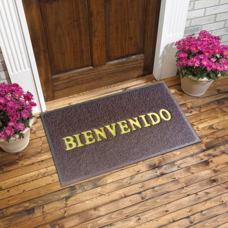 Tapete Fel Confortmat Bienvenido 38X58 Café Setx4 Unidades