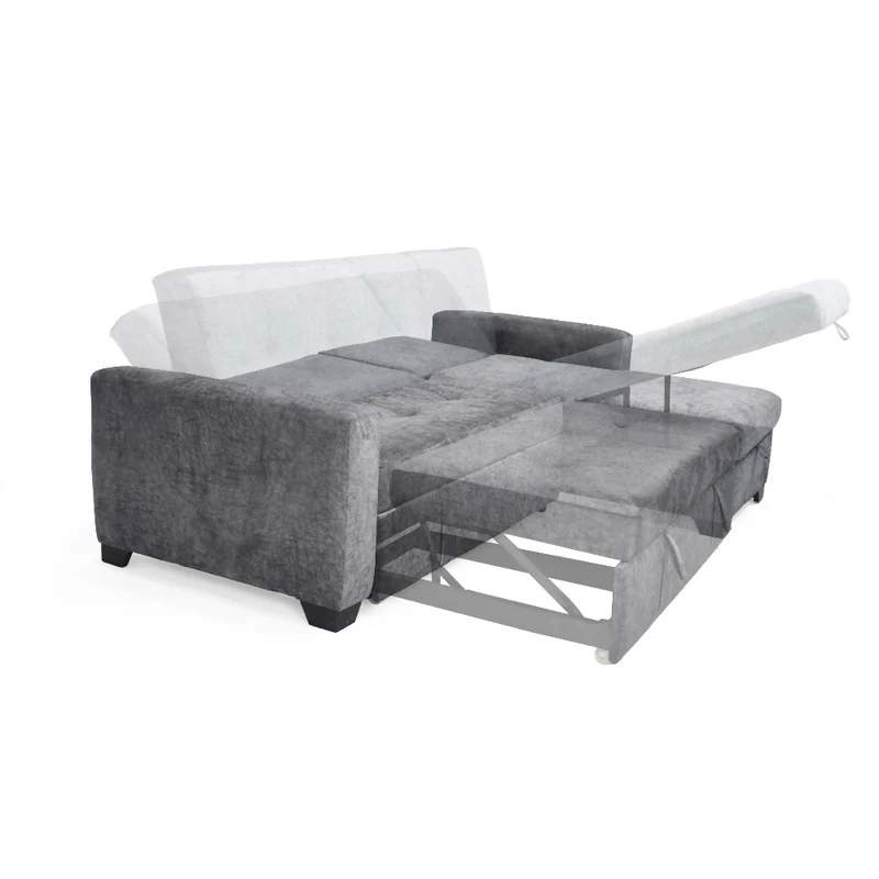 Sala en L con Baúl Atlas Reclinable Gris y Mesa de Centro Veracruz Miel