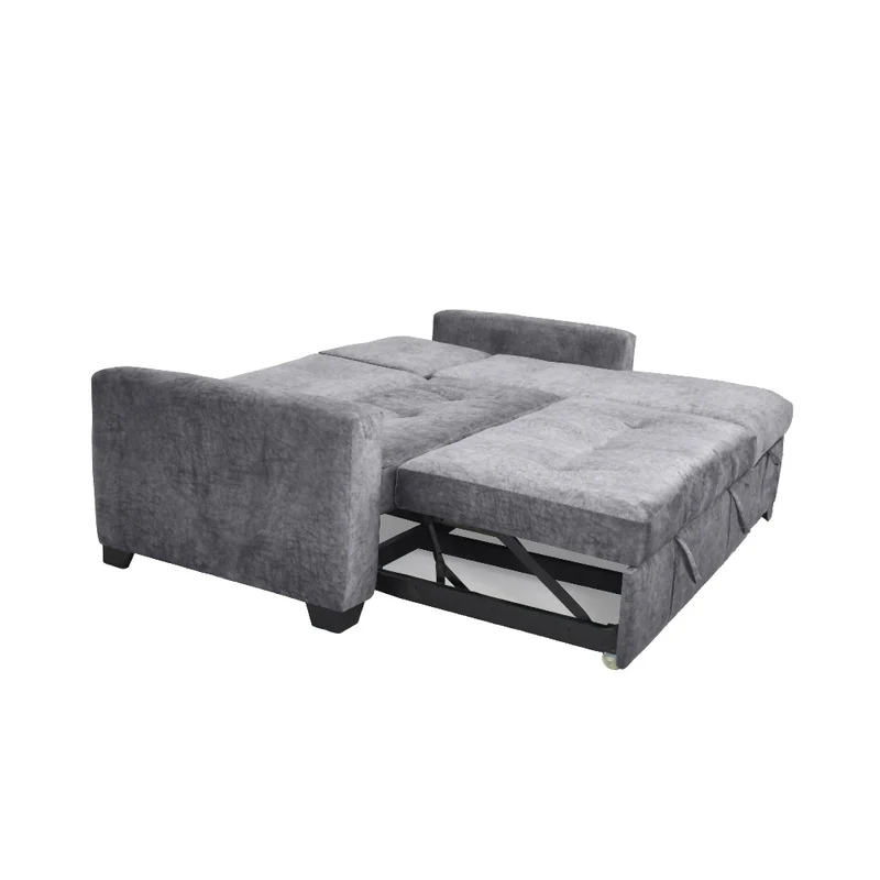 Sala en L con Baúl Atlas Reclinable Gris y Mesa de Centro Veracruz Miel