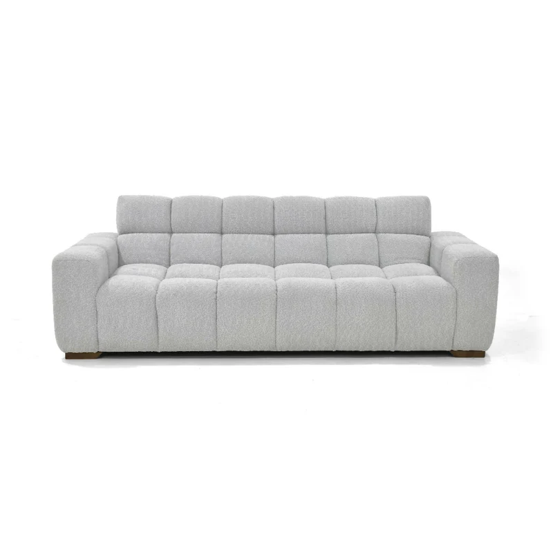 Sofá Cama Miami Reclinable 3 Posiciones 228x91x78 Tela Plata Matiz Caoba