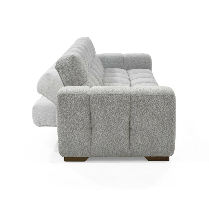Sofá Cama Miami Reclinable 3 Posiciones 228x91x78 Tela Plata Matiz Caoba