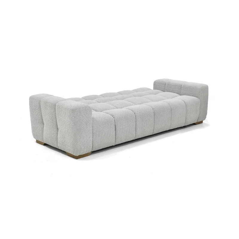 Sofá Cama Miami Reclinable 3 Posiciones 228x91x78 Tela Plata Matiz Caoba