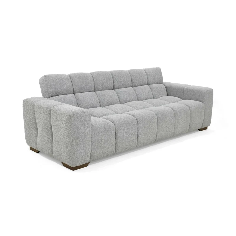 Sofá Cama Miami Reclinable 3 Posiciones 228x91x78 Tela Plata Matiz Caoba