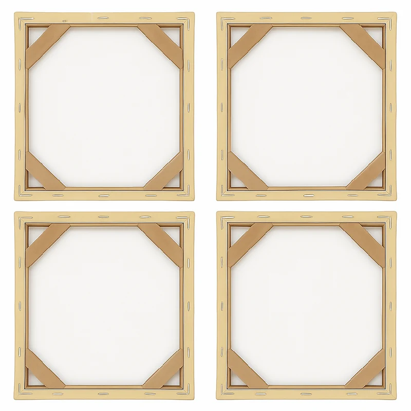 Lienzo Cuadros Jardín del Gato Set X4 de 34x34cm c/u