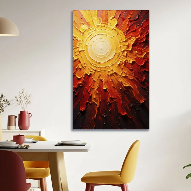 Lienzo Cuadro Abstracto la Fuerza del Sol 93x60cm