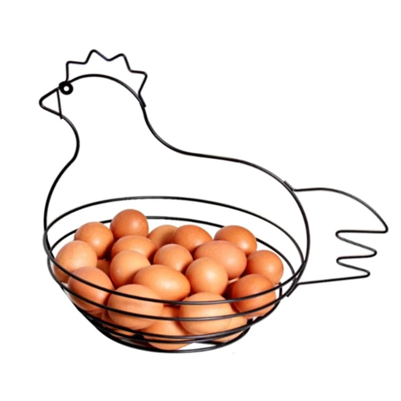 Porta Huevo Gallina Canasta, Negro