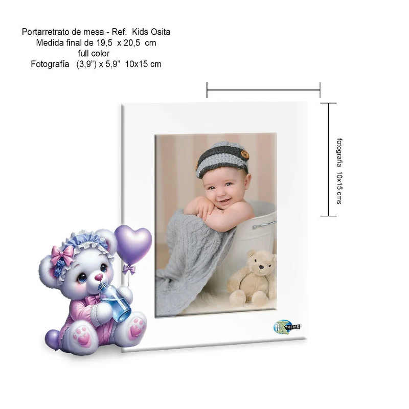 Portarretrato Kids-AN13 (19,5cm x 20,5cm) Color Blanco