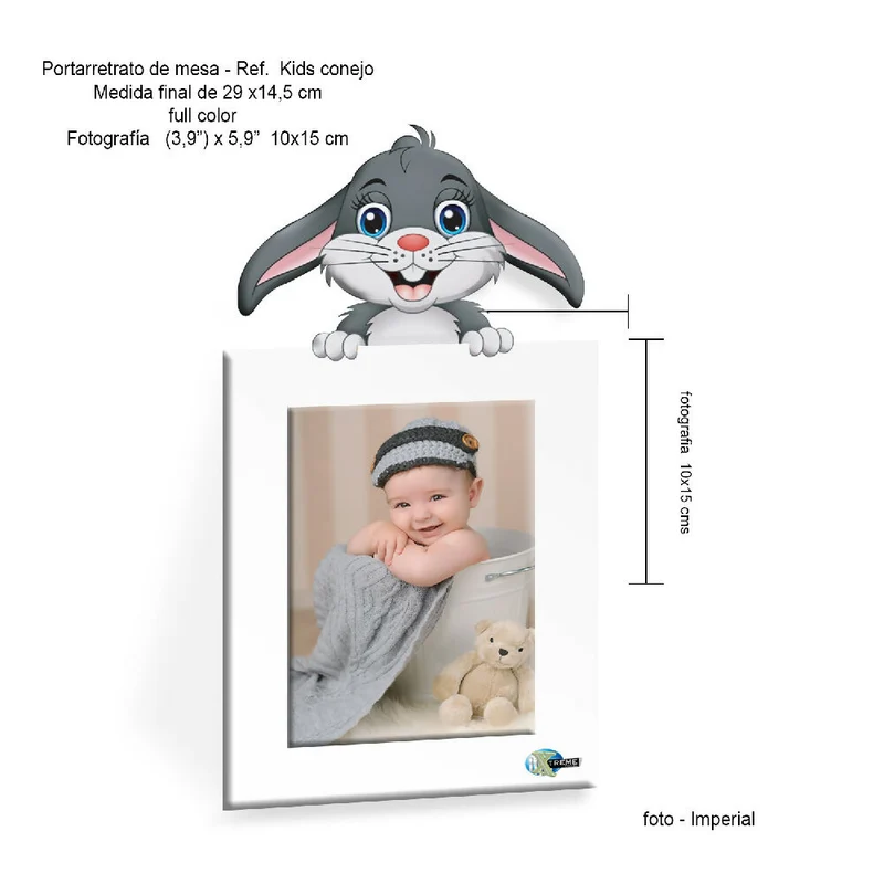 Portarretrato Kids-AN3 (29cm x 14,5cm) Color Blanco