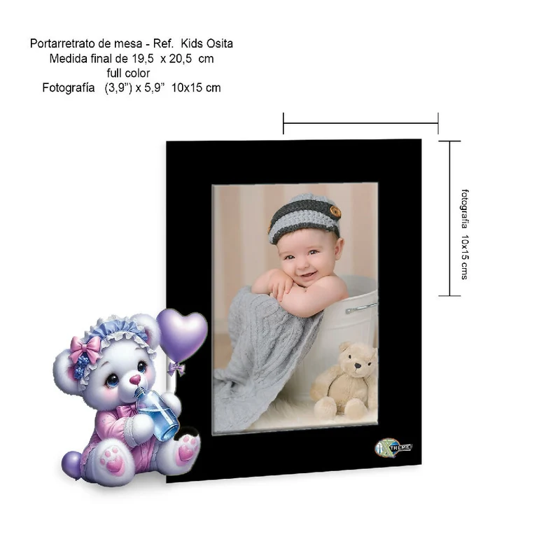 Portarretrato Kids-AN14 (19,5cm x 20,5cm) Color Negro