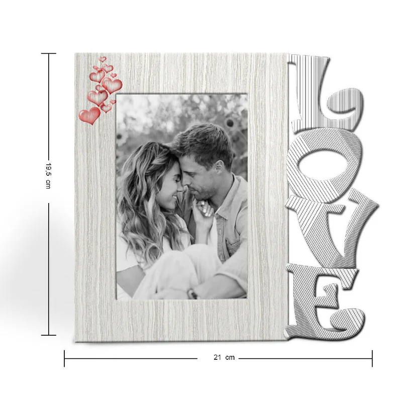Portarretrato Love C-Red (21,5cm x 19,5cm) Color Gris Claro