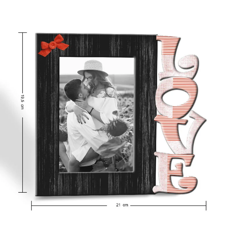 Portarretrato Love Black (21,5cm x 19,5cm) Color Negro y Rojo