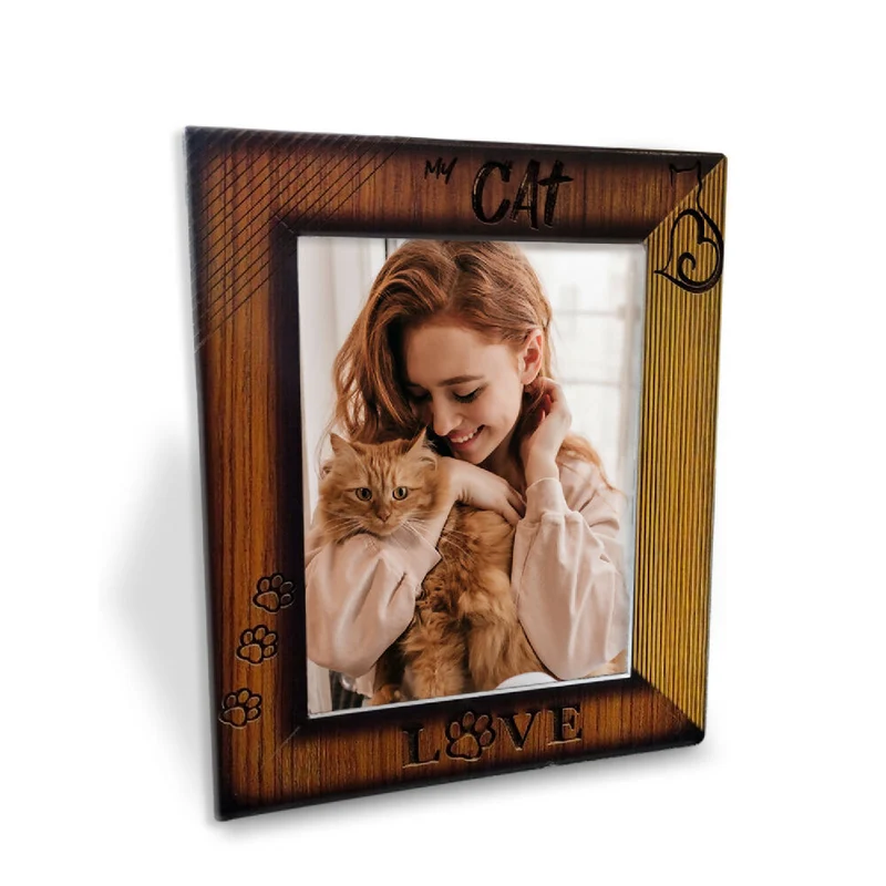 Portarretrato Love Cat (22,5cm x 27,5cm) Color Madera