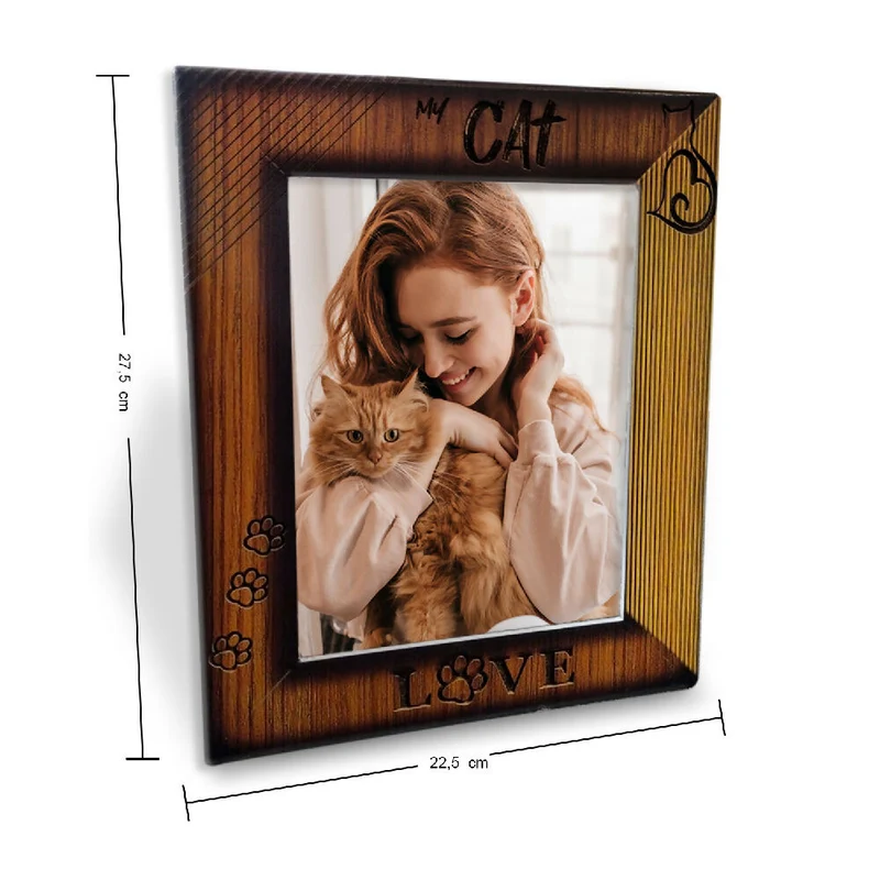 Portarretrato Love Cat (22,5cm x 27,5cm) Color Madera