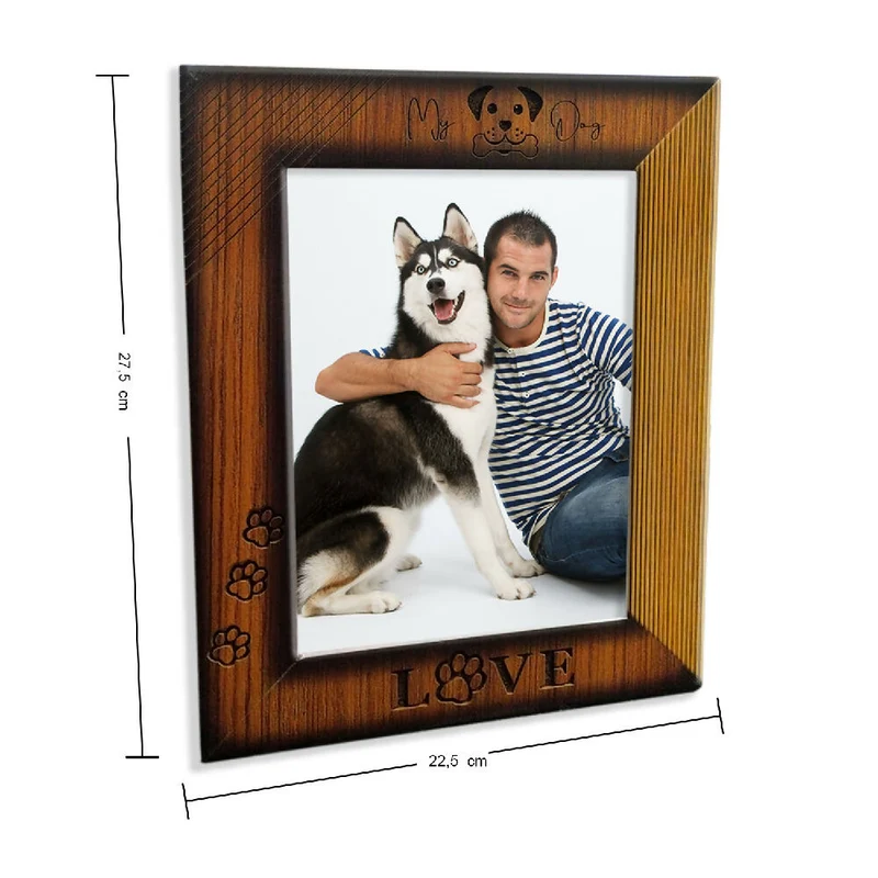 Portarretrato Love Dog (22,5cm x 27,5cm) Color Madera