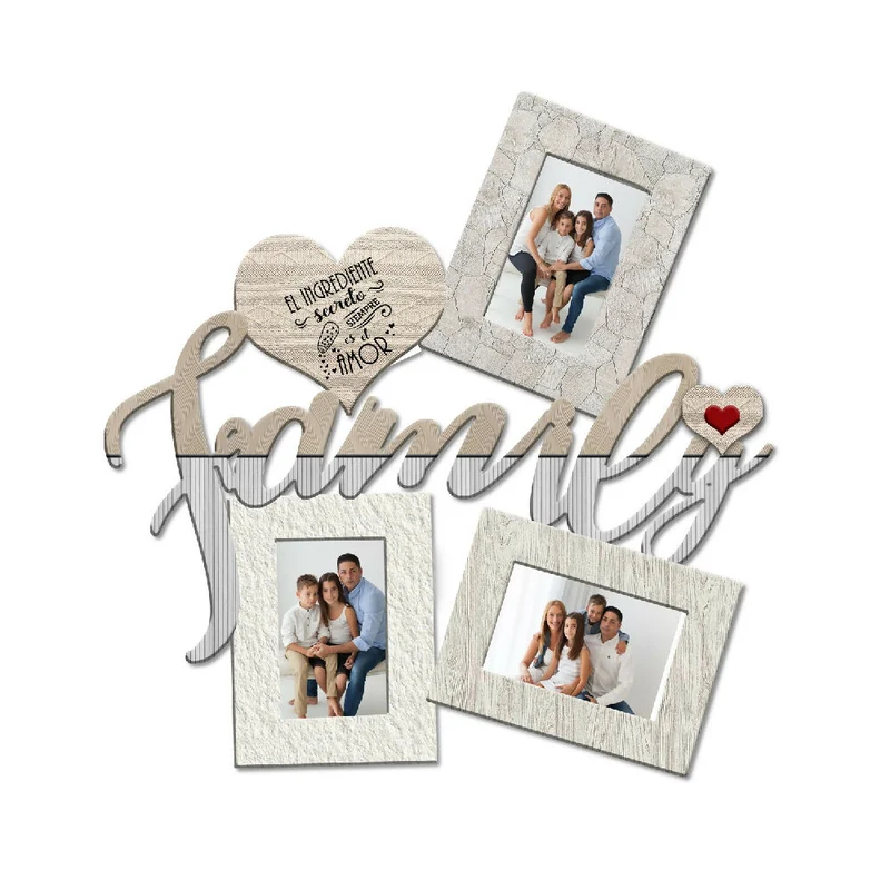 Portarretrato TR Family- F2 (48,5cm x 49,5cm) Color Crema y Gris Claro