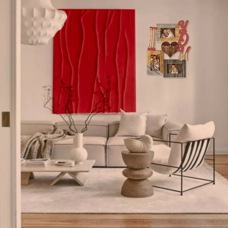Portarretrato TR I Love You-01 (46,5cm x 38,5cm) Color Madera y Rojo