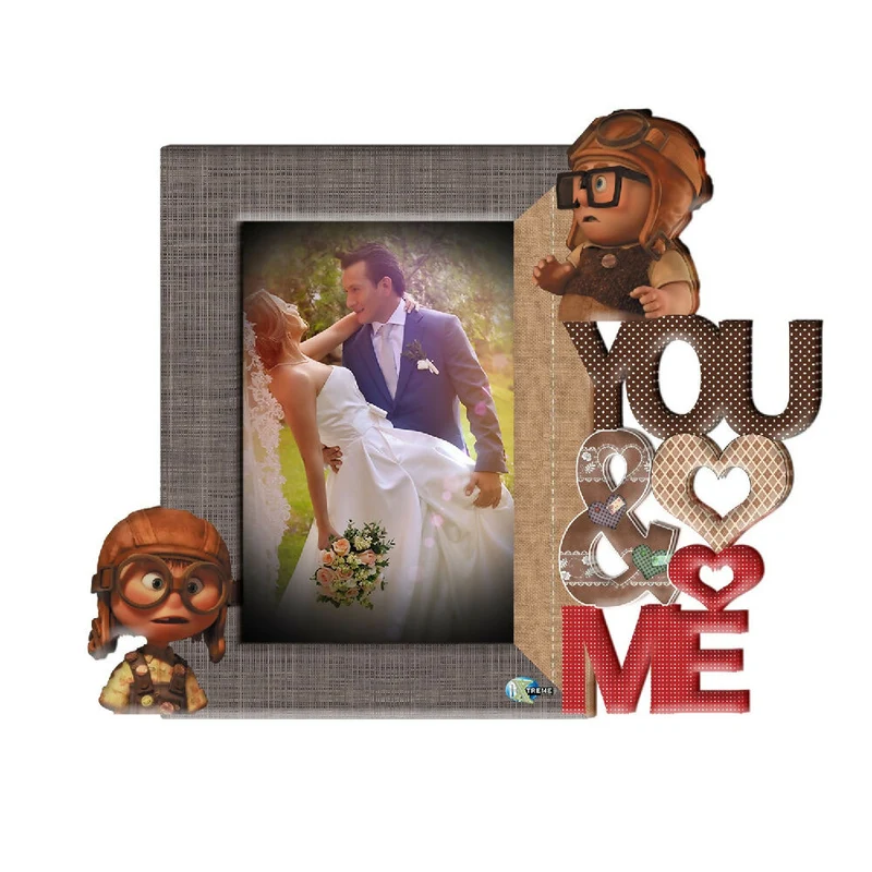 Portarretrato You And Me-Y1 (20cm x 23cm) Color Crema y Gris Oscuro